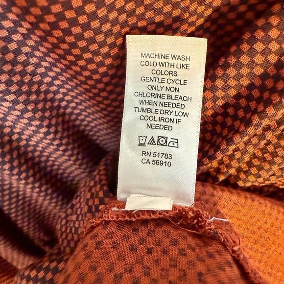 Maurices Size M Rust & Black Check Peplum Blouse NWOT - Picture 6 of 9